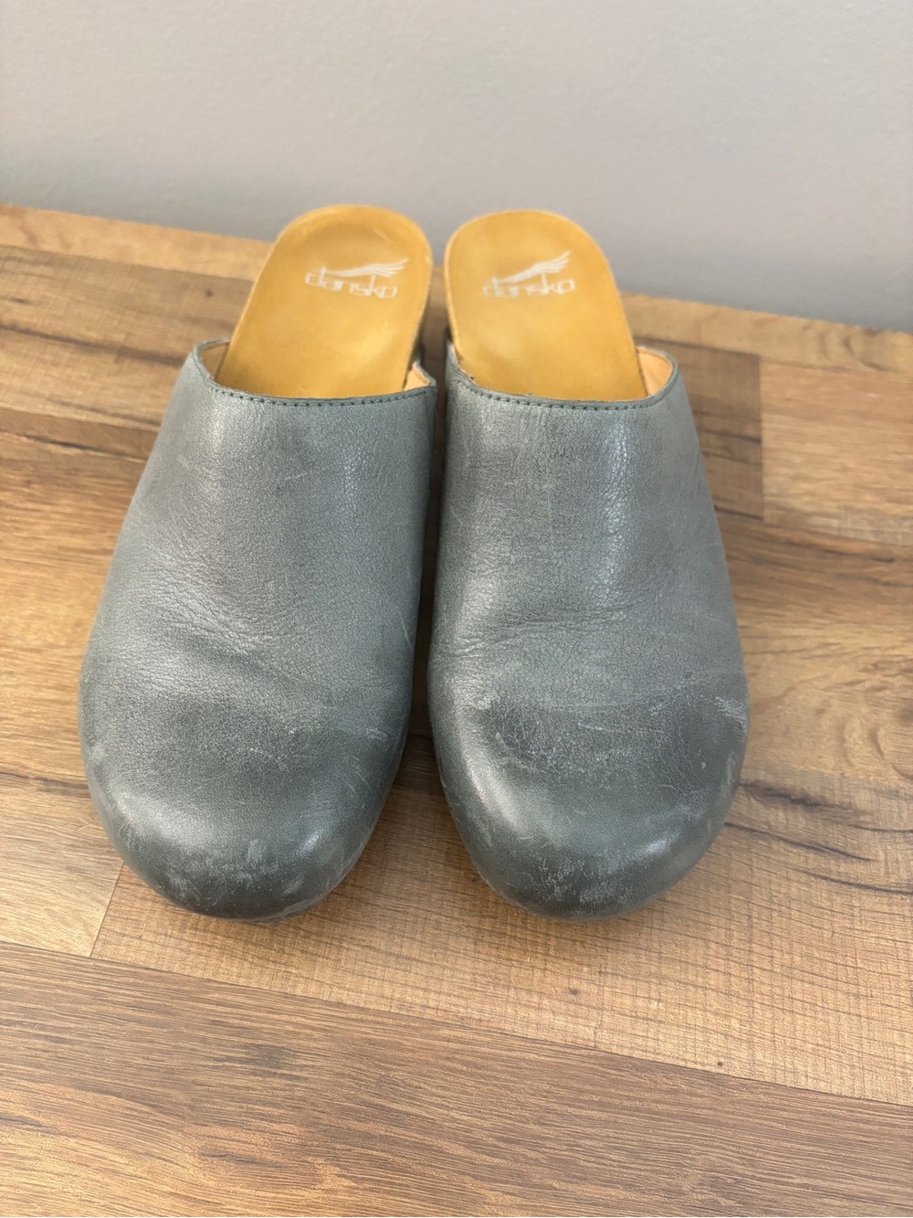 Dansko Talulah Leather Slip On Clog Shoes Mules Light Teal Women’s - Picture 4 of 10